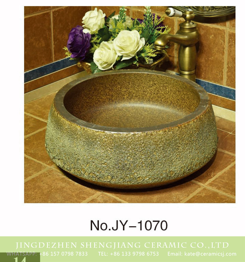 SJJY-1070-14仿古聚宝盆_13 Made in Jingdezhen high quality ceramic dark color wash basin     SJJY-1070-14 - shengjiang  ceramic  factory   porcelain art hand basin wash sink