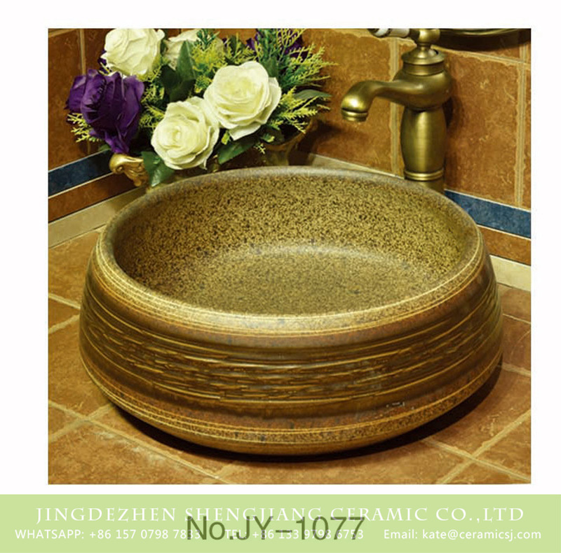 SJJY-1077-15仿古聚宝盆_10 Made in Jingdezhen durable imitating marble ceramic sink     SJJY-1077-15 - shengjiang  ceramic  factory   porcelain art hand basin wash sink