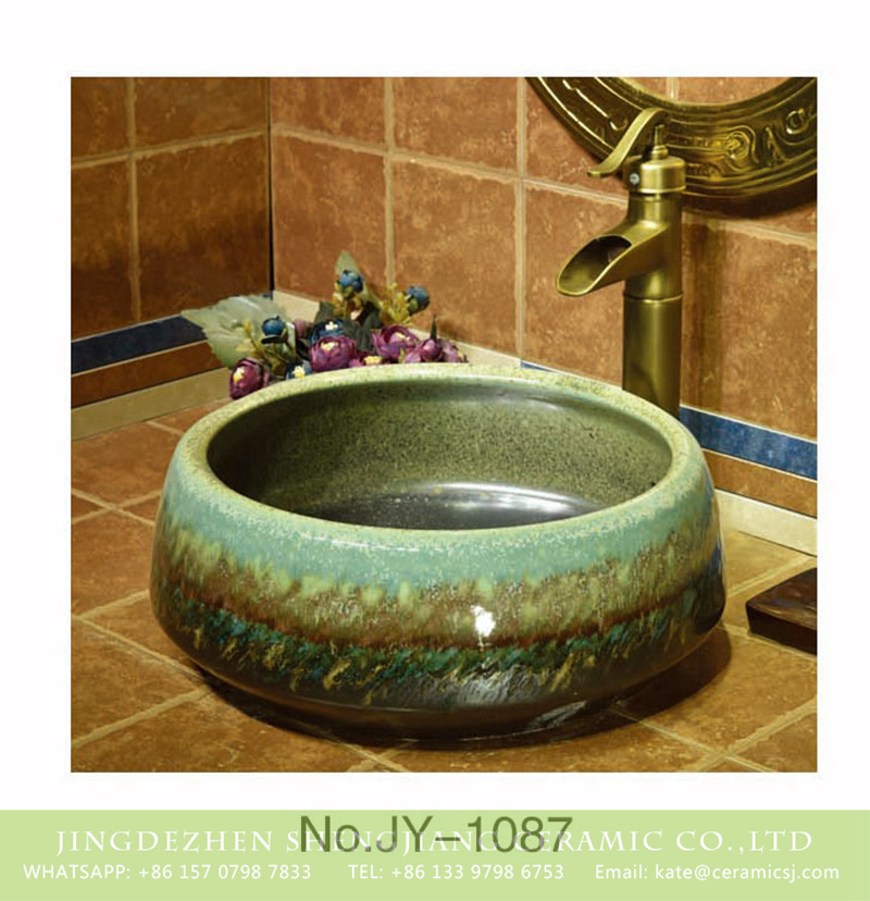 SJJY-1086-16仿古聚宝盆_05 Shengjiang factory produce the design table top color glaze art ceramic sink   SJJY-1087-16 - shengjiang  ceramic  factory   porcelain art hand basin wash sink