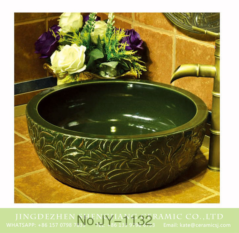 SJJY-1132-21仿古腰鼓盆_05 New product smooth ceramic hand craft wash hand basin    SJJY-1132-21 - shengjiang  ceramic  factory   porcelain art hand basin wash sink