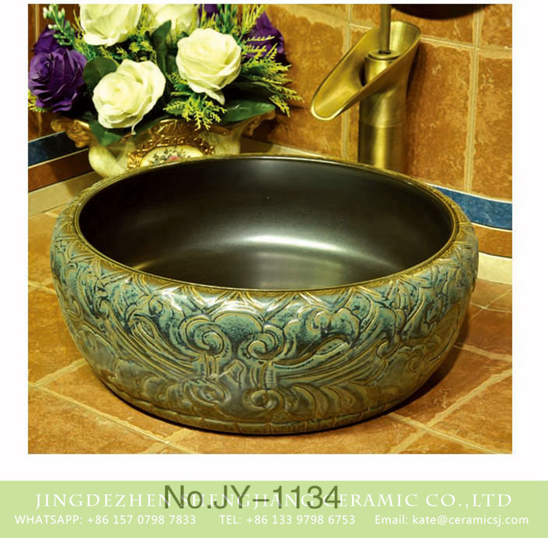 SJJY-1134-21仿古腰鼓盆_09 Ming Dynasty antique hand craft wash hand basin    SJJY-1134-21 - shengjiang  ceramic  factory   porcelain art hand basin wash sink