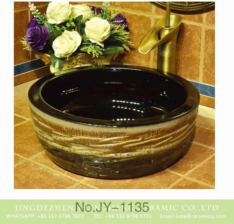 SJJY-1135-21仿古腰鼓盆_10-1 China high quality ceramic product high gloss wash sink    SJJY-1135-21 - shengjiang  ceramic  factory   porcelain art hand basin wash sink