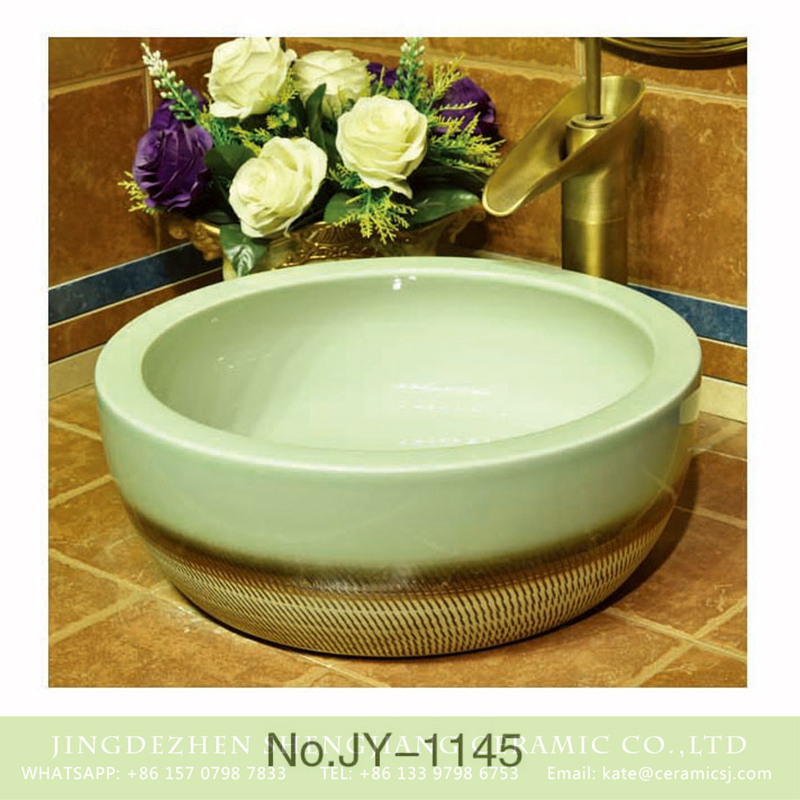 SJJY-1145-22仿古腰鼓盆_07 Popular sale item smooth ceramic cream white color durable wash basin    SJJY-1145-22 - shengjiang  ceramic  factory   porcelain art hand basin wash sink