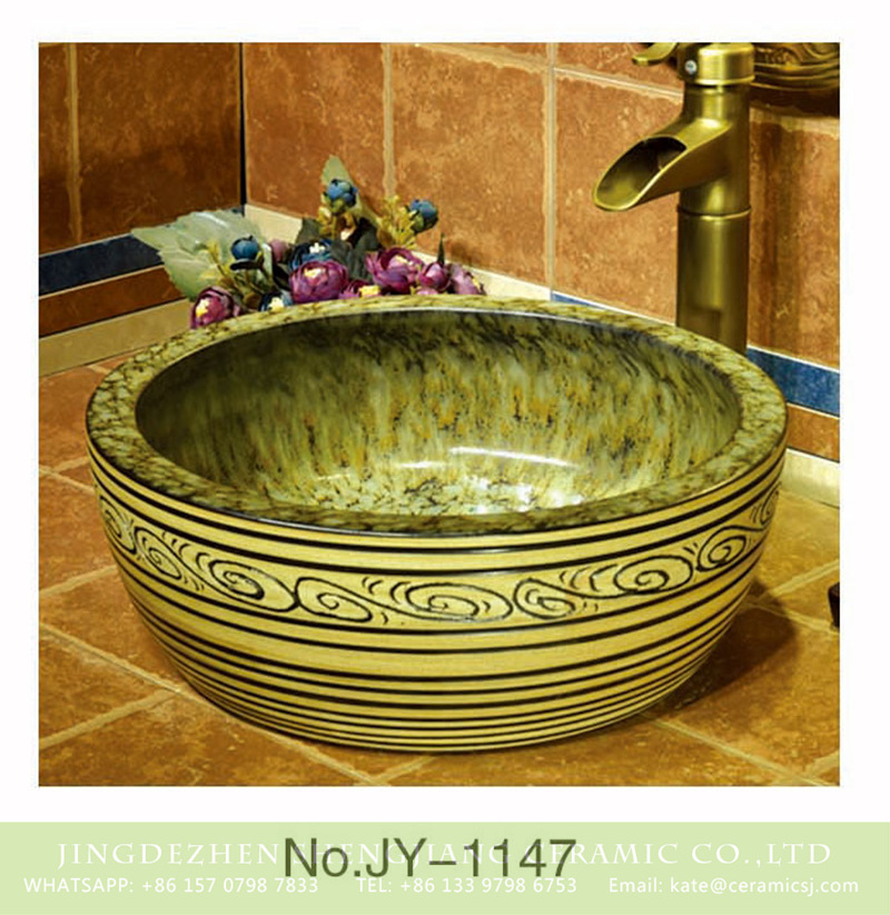 SJJY-1147-22仿古腰鼓盆_09 Chinese supplier low price unique design wash hand basin    SJJY-1147-22 - shengjiang  ceramic  factory   porcelain art hand basin wash sink