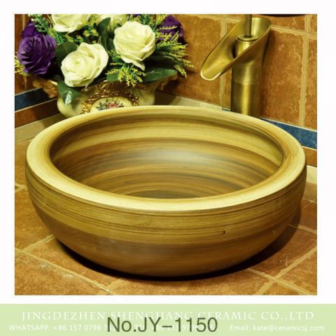 Chinese online sale round shape large bulk wood color wash basin    SJJY-1150-22