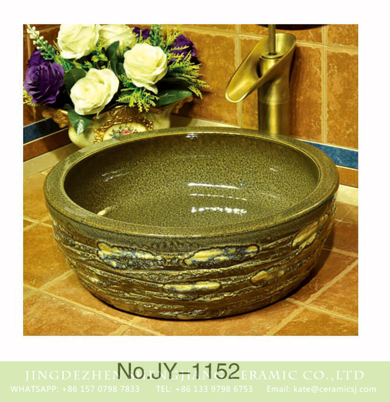 SJJY-1152-22仿古腰鼓盆_14 Popular sale item Jingdezhen factory unique design smooth wash sink    SJJY-1152-22 - shengjiang  ceramic  factory   porcelain art hand basin wash sink