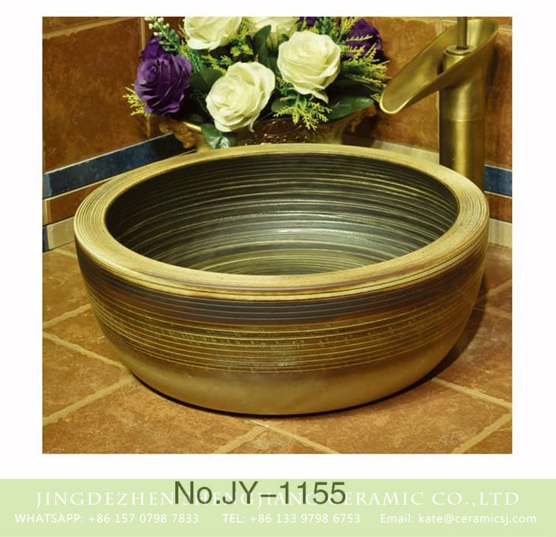 SJJY-1155-23仿古腰鼓盆_04 China conventional retro style thick edge durable lavabo    SJJY-1155-23 - shengjiang  ceramic  factory   porcelain art hand basin wash sink