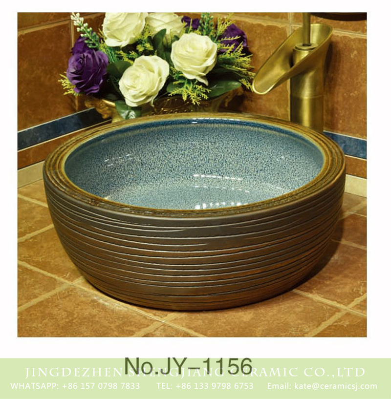SJJY-1156-23仿古腰鼓盆_05 China wholesale price hand carved high quality wash basin    SJJY-1156-23 - shengjiang  ceramic  factory   porcelain art hand basin wash sink