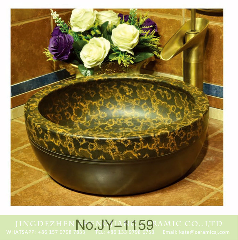 SJJY-1159-23仿古腰鼓盆_09 Bulk sale good price dark color hotel independent hung wash basin     SJJY-1159-23 - shengjiang  ceramic  factory   porcelain art hand basin wash sink