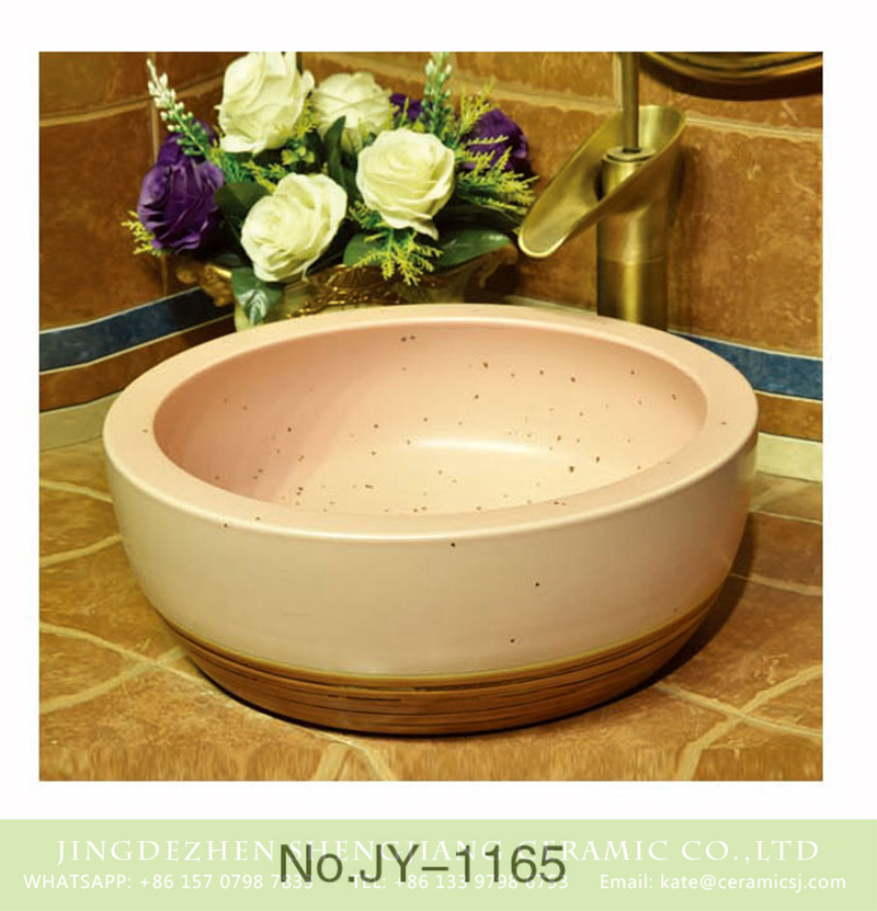 SJJY-1165-23仿古腰鼓盆_15 Popular sale item plain color and brown bottom ceramic with black dots thicken sinks    SJJY-1165-23 - shengjiang  ceramic  factory   porcelain art hand basin wash sink
