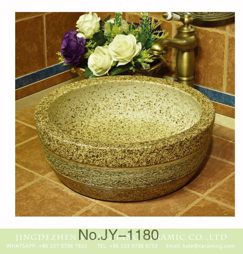 SJJY-1180-25仿古腰鼓盆_05 Shengjiang factory online sale marble style wash hand basin    SJJY-1180-25 - shengjiang  ceramic  factory   porcelain art hand basin wash sink