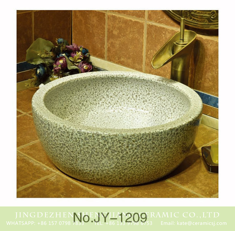 SJJY-1209-28仿古腰鼓盆_11 Shengjiang factory porcelain granite round thicken sinks    SJJY-1209-28 - shengjiang  ceramic  factory   porcelain art hand basin wash sink