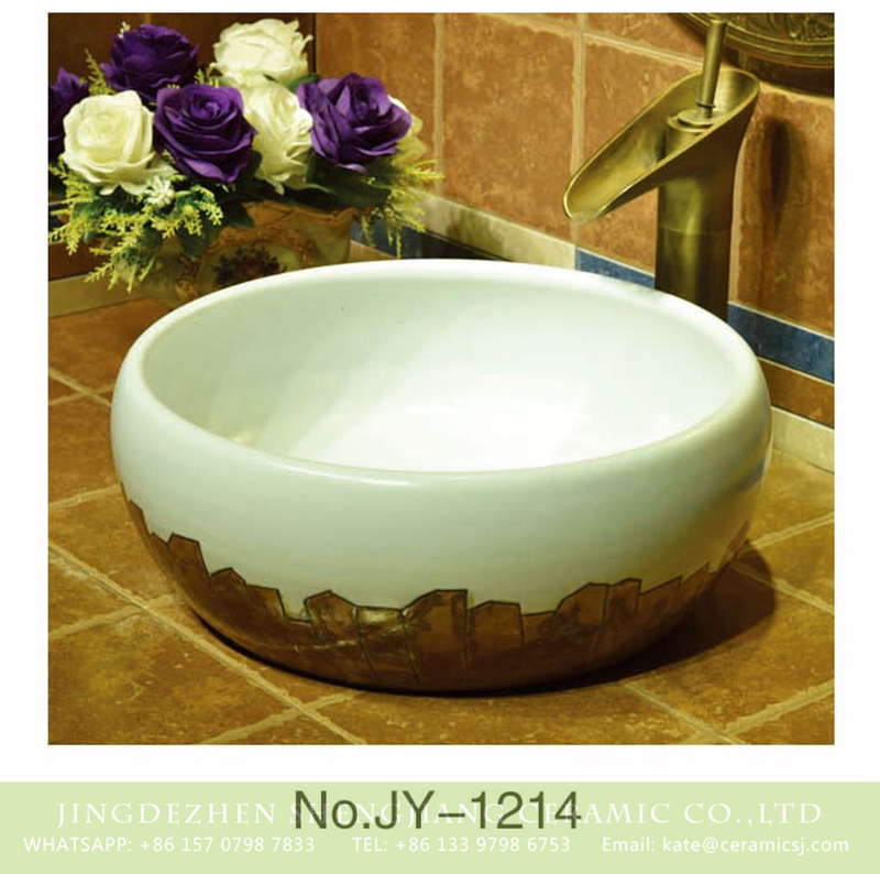 SJJY-1214-29仿古腰鼓盆_03 Asia style white color and hand painted unique design bottom sanitary ware    SJJY-1214-29 - shengjiang  ceramic  factory   porcelain art hand basin wash sink