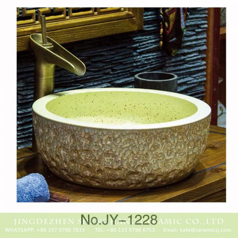 European style art ceramic cream white color with black dots inner wall sanitary ware    SJJY-1228-30