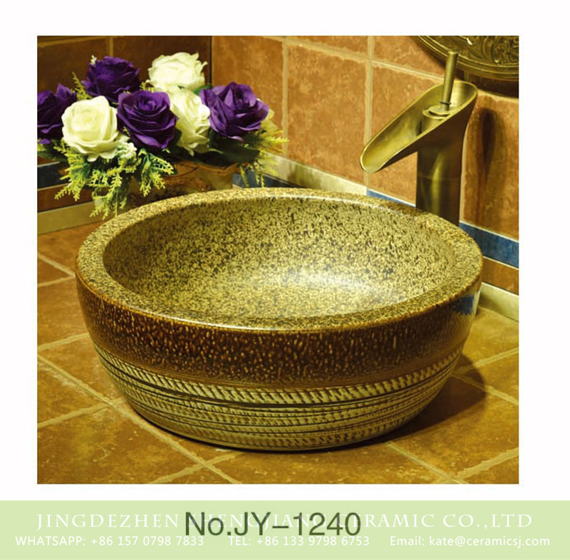 SJJY-1240-31仿古腰鼓盆_05 Asia online sale marble style high quality wash sink    SJJY-1240-31 - shengjiang  ceramic  factory   porcelain art hand basin wash sink