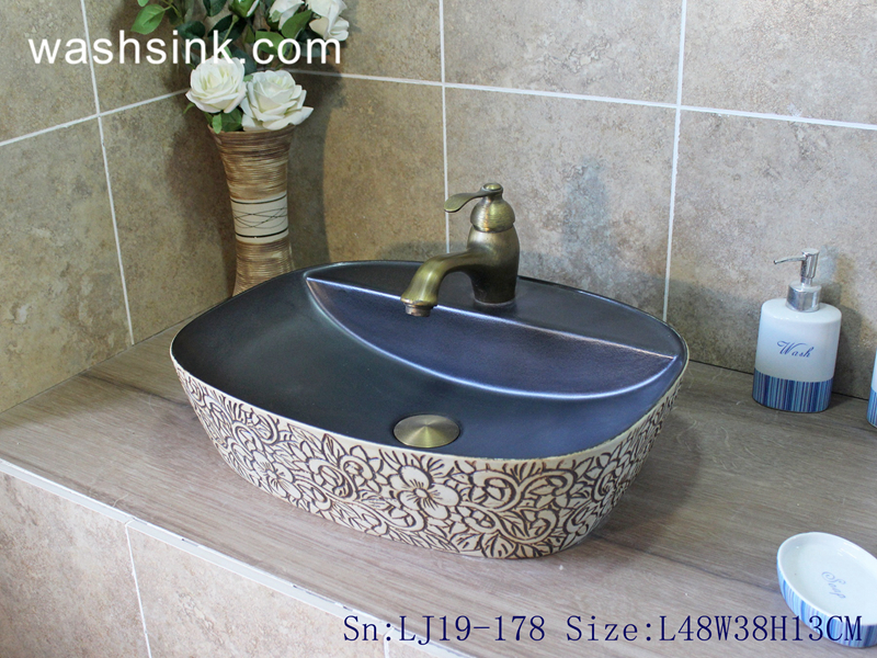 LJ19-178 LJ19-178     Factory wholesale price ceramic wash sink - shengjiang  ceramic  factory   porcelain art hand basin wash sink