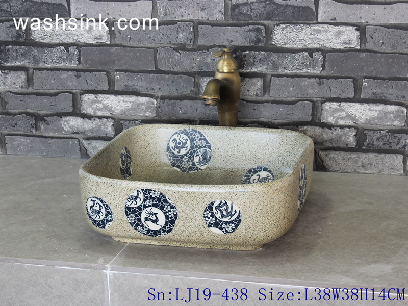 LJ19-438 LJ19-438      Imitating marble special pattern ceramic wash basin - shengjiang  ceramic  factory   porcelain art hand basin wash sink