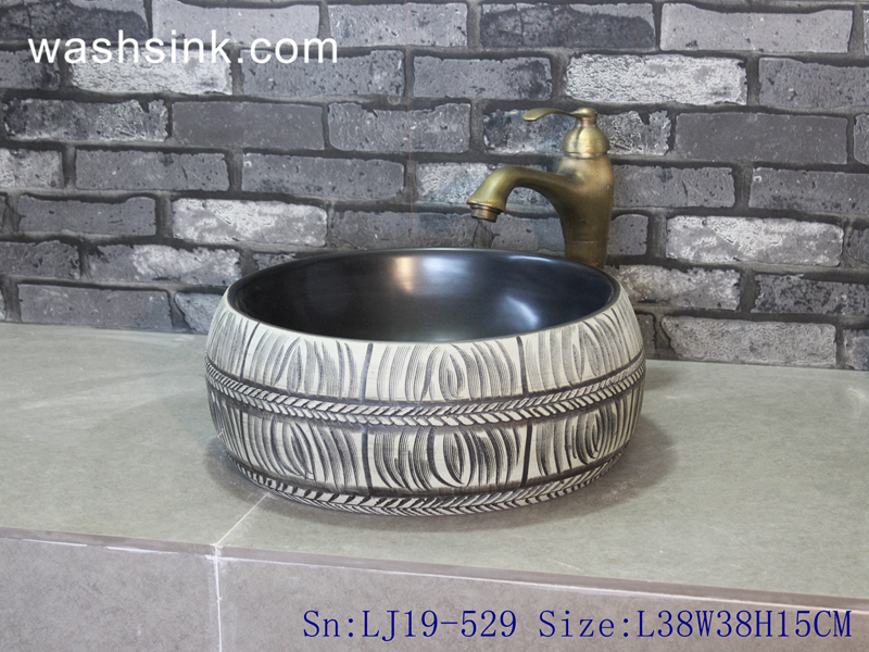 LJ19-529 LJ19-529    European retro style ceramic sanitary ware - shengjiang  ceramic  factory   porcelain art hand basin wash sink