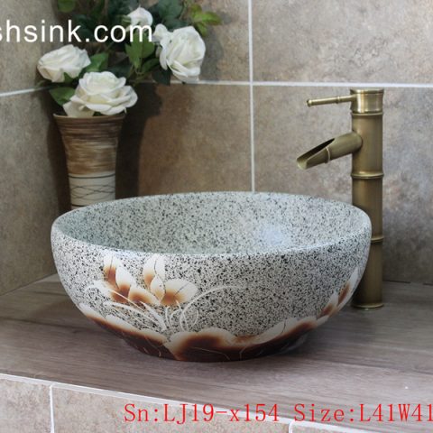 LJ19-x154     Marble surface flower design porcelain sanitary ware