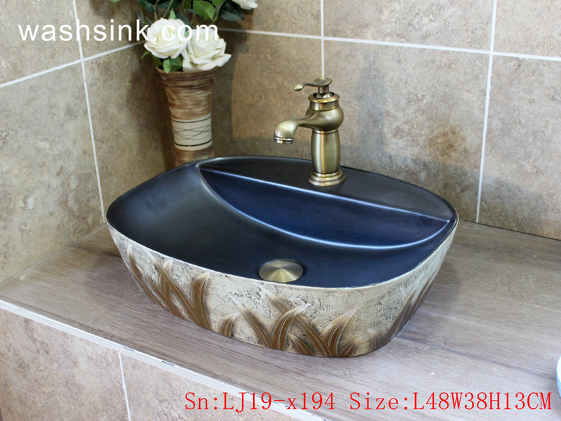 LJ19-x194 LJ19-x194     Modern style grass design ceramic lavabo - shengjiang  ceramic  factory   porcelain art hand basin wash sink