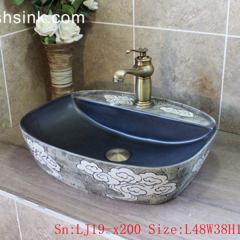LJ19-x200    Unique shape cloud design ceramic wash basin