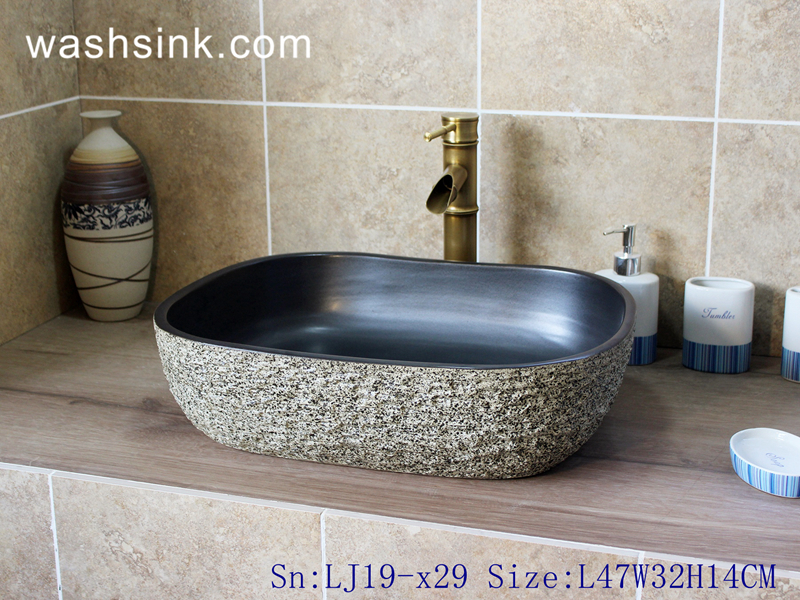 LJ19-x29 LJ19-x29    Imitating marble precious ceramic wash basin - shengjiang  ceramic  factory   porcelain art hand basin wash sink