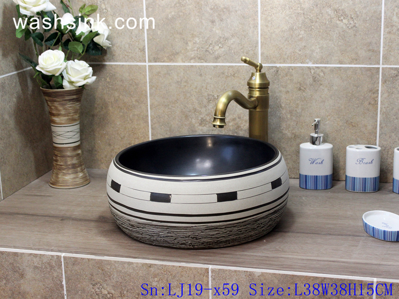 LJ19-x59 LJ19-x59     Europe style artwork mix color ceramic sink - shengjiang  ceramic  factory   porcelain art hand basin wash sink