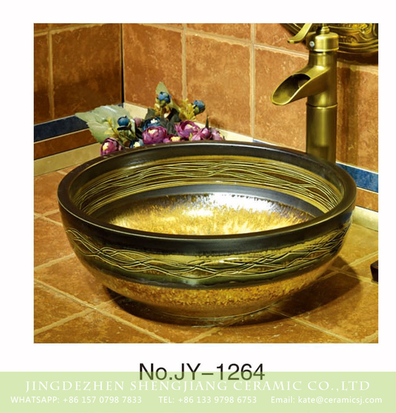 SJJY-1264-33仿古碗盆_05 Jingdezhen wholesale pure hand carved luxury european retro style wash basin    SJJY-1264-33 - shengjiang  ceramic  factory   porcelain art hand basin wash sink