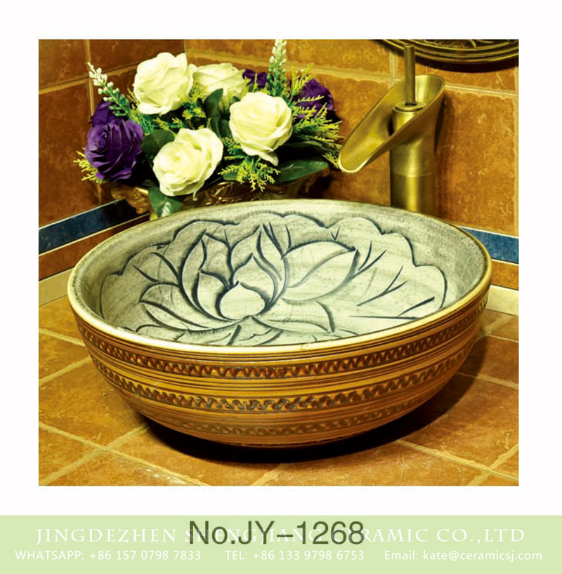 SJJY-1268-33仿古碗盆_10 China traditional high quality bathroom ceramic round vanity basin    SJJY-1268-33 - shengjiang  ceramic  factory   porcelain art hand basin wash sink