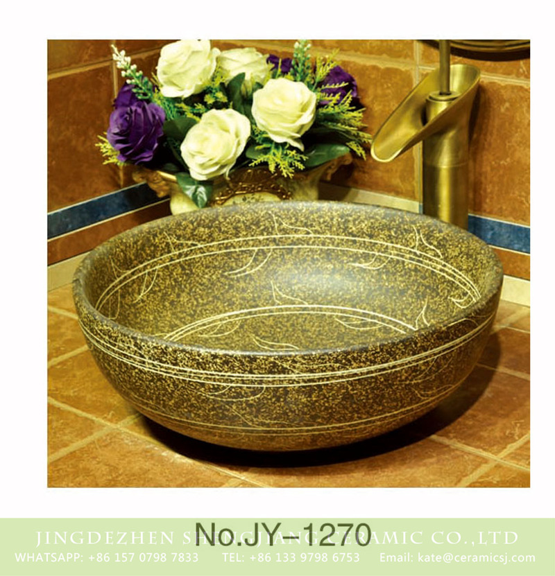 SJJY-1270-33仿古碗盆_12 China conventional retro style easy clean hotel independent hung wash basin     SJJY-1270-33 - shengjiang  ceramic  factory   porcelain art hand basin wash sink