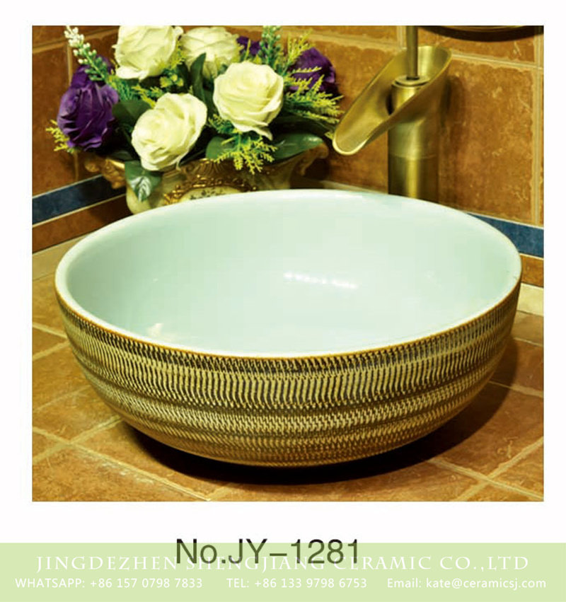 SJJY-1281-34仿古碗盆_11 Shengjiang factory pure hand craft durable sanitary ware    SJJY-1281-34 - shengjiang  ceramic  factory   porcelain art hand basin wash sink