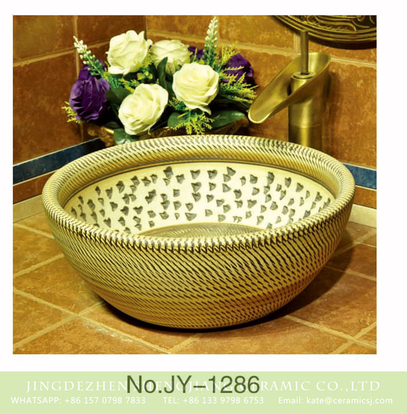 SJJY-1286-35仿古碗盆_03 Shengjiang factory direct pure hand carved fancy ceramic vanity basin    SJJY-1286-35 - shengjiang  ceramic  factory   porcelain art hand basin wash sink