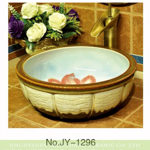 Made in China pure hand painted red flower design vanity basin     SJJY-1296-35