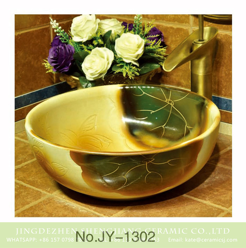 SJJY-1302-36仿古碗盆_08 Asia style high gloss ceramic easy clean round vanity basin    SJJY-1302-36 - shengjiang  ceramic  factory   porcelain art hand basin wash sink