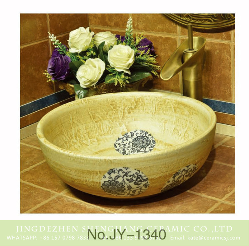 SJJY-1340-40仿古碗盆_10 Shengjiang factory direct antique round durable wash sink    SJJY-1340-40 - shengjiang  ceramic  factory   porcelain art hand basin wash sink