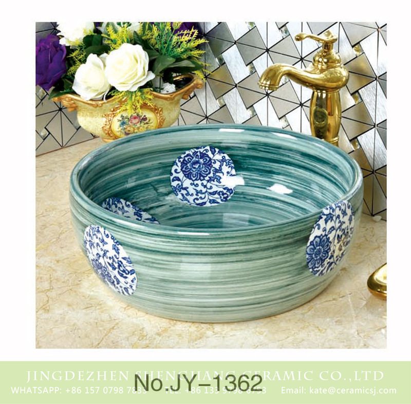 SJJY-1362-42彩金碗盆_11 China online sale color glazed round thick edge wash basin     SJJY-1362-42 - shengjiang  ceramic  factory   porcelain art hand basin wash sink