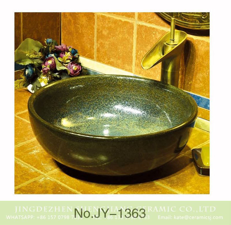 SJJY-1363-42彩金碗盆_12 Factory outlet dark color smooth durable vanity basin    SJJY-1363-42 - shengjiang  ceramic  factory   porcelain art hand basin wash sink