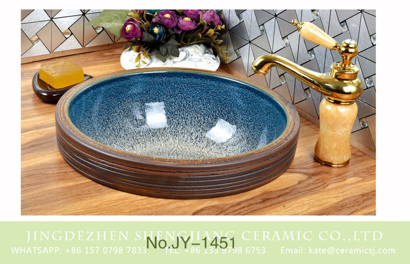 SJJY-1451-51台中盆_06 Jingdezhen wholesale blue color inner wall thin edge wash basin     SJJY-1451-51 - shengjiang  ceramic  factory   porcelain art hand basin wash sink