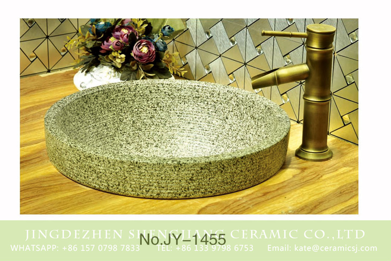 SJJY-1455-51台中盆_10 Hand craft marble ceramic thin edge wash basin     SJJY-1455-51 - shengjiang  ceramic  factory   porcelain art hand basin wash sink