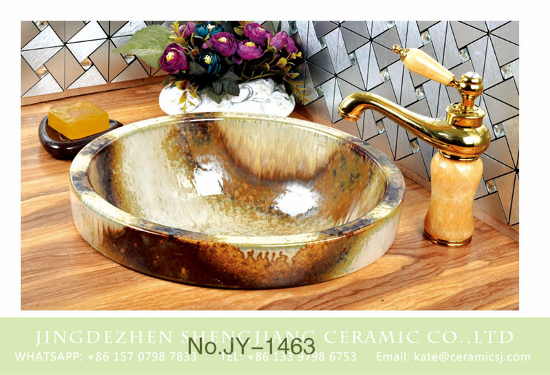 SJJY-1463-52台中盆_10 Jingdezhen hot sale home decor art ceramic sink      SJJY-1463-52 - shengjiang  ceramic  factory   porcelain art hand basin wash sink