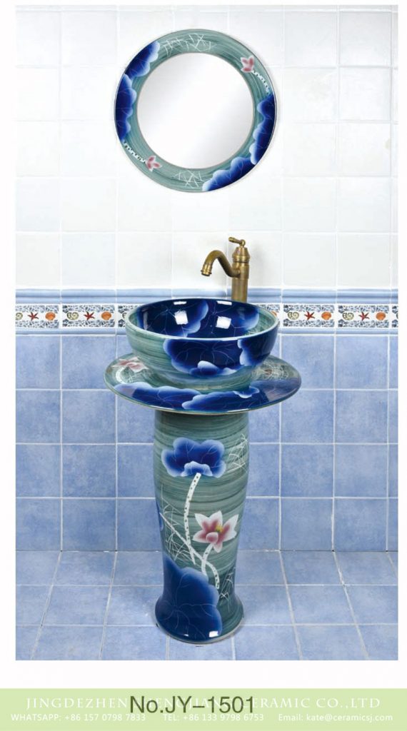 SJJY-1501-59立柱盆_03-570x1024 Chinese style famille rose art ceramic with flowers pattern one piece basin      SJJY-1501-59 - shengjiang  ceramic  factory   porcelain art hand basin wash sink