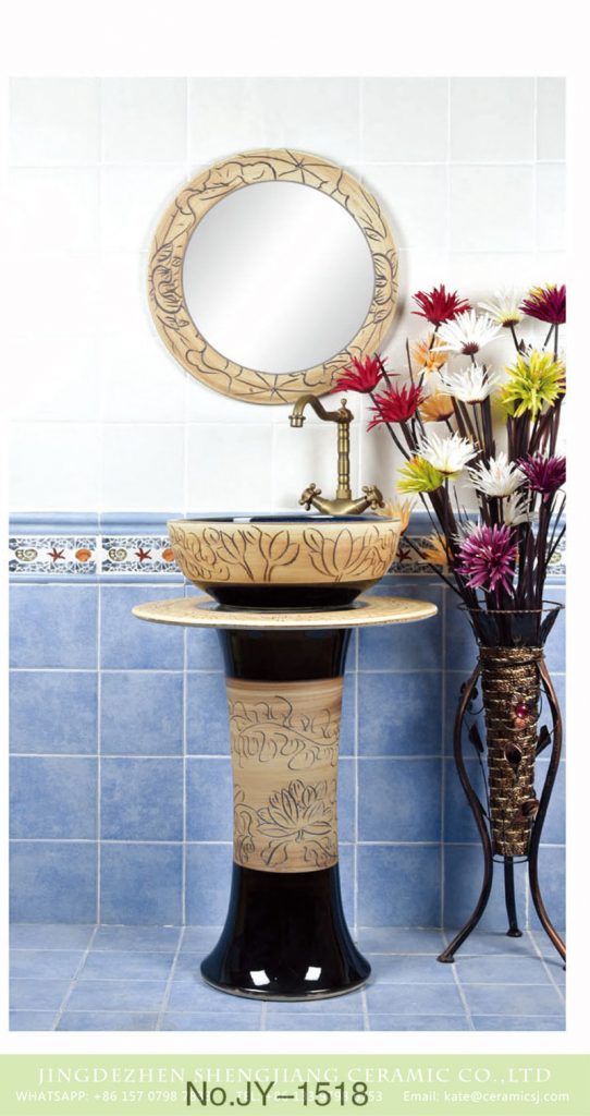 SJJY-1518-61立柱盆_09-542x1024 Traditional design wood and black color with hand carved pattern column basin      SJJY-1518-61 - shengjiang  ceramic  factory   porcelain art hand basin wash sink
