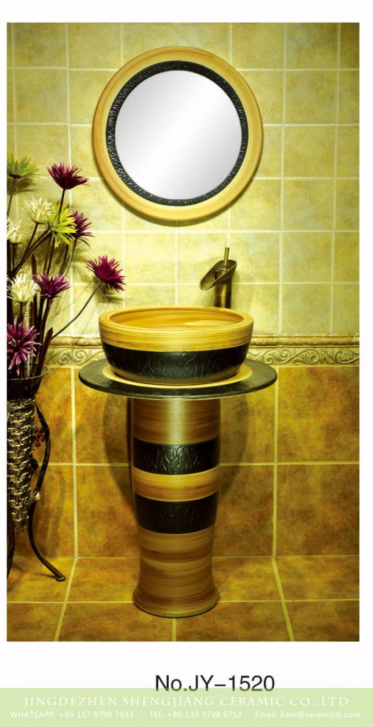 SJJY-1520-62立柱盆_04-526x1024 China exporter best choice wood color one piece basin      SJJY-1520-62 - shengjiang  ceramic  factory   porcelain art hand basin wash sink
