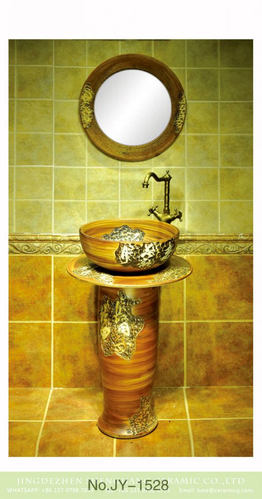 SJJY-1528-63立柱盆_07-537x1024 Jingdezhen wholesale hand craft durable one piece basin      SJJY-1528-63 - shengjiang  ceramic  factory   porcelain art hand basin wash sink