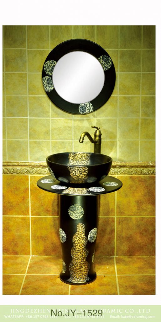 SJJY-1529-63立柱盆_08-514x1024 Fancy bathroom art black ceramic type pedestal basin     SJJY-1529-63 - shengjiang  ceramic  factory   porcelain art hand basin wash sink