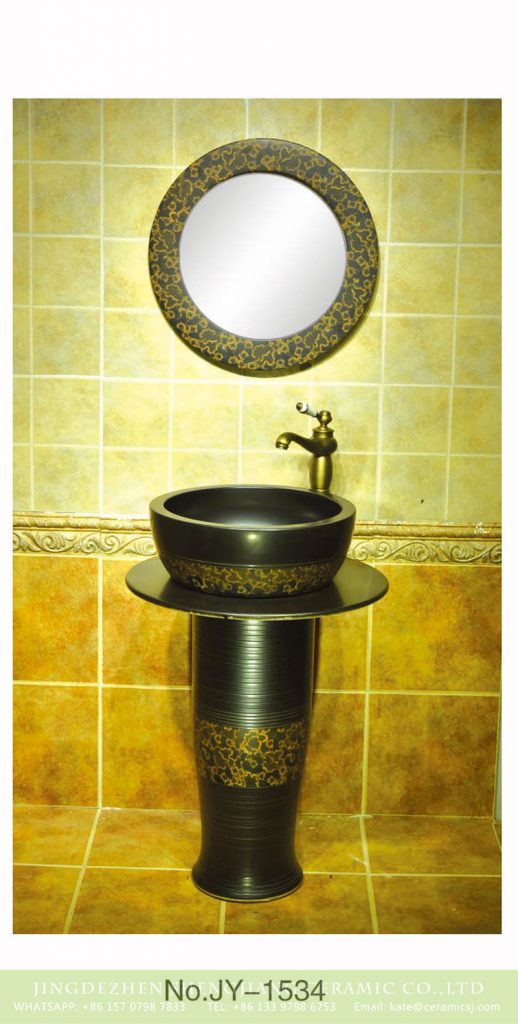 SJJY-1534-64立柱盆_07-518x1024 Pure hand craft matte black ceramic column basin      SJJY-1534-64 - shengjiang  ceramic  factory   porcelain art hand basin wash sink