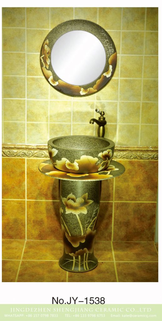 SJJY-1538-65立柱盆_04-517x1024 Bathroom fancy imitate marble ceramic with hand painted flowers pattern basin      SJJY-1538-65 - shengjiang  ceramic  factory   porcelain art hand basin wash sink