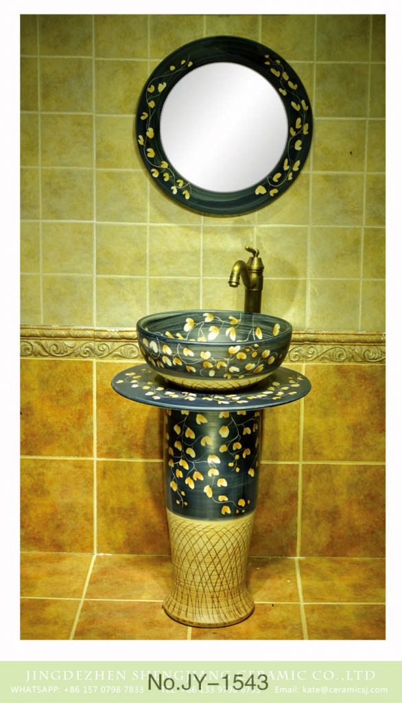 SJJY-1543-66立柱盆_03-586x1024 Art hand painted design wooden ceramic washroom pedestal basin     SJJY-1543-66 - shengjiang  ceramic  factory   porcelain art hand basin wash sink