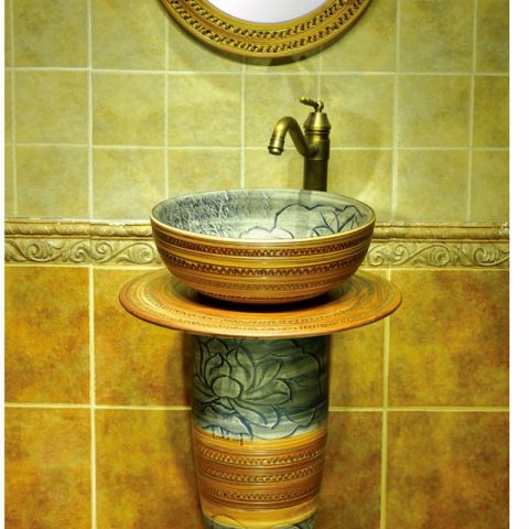 China traditional retro design one piece basin     SJJY-1544-66