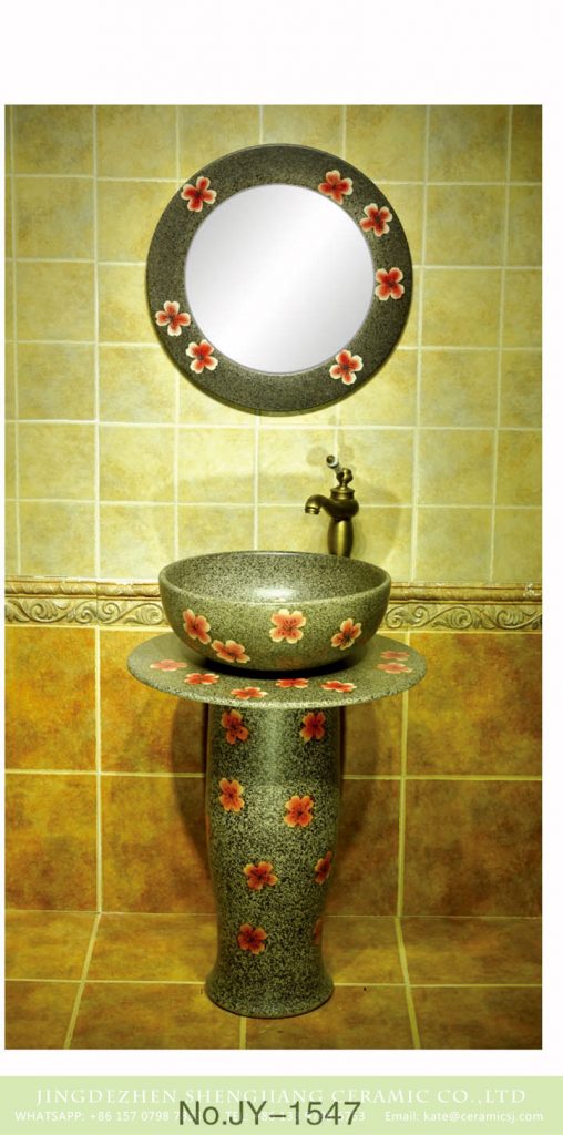 SJJY-1547-66立柱盆_08-2-508x1024 SJJY-1547-66     Large bulk sale factory outlet marble porcelain with red color flowers pattern column basin - shengjiang  ceramic  factory   porcelain art hand basin wash sink